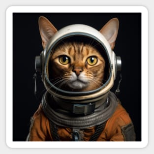 Astronaut Cat in Space - Abyssinian Sticker